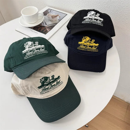 Unisex Letter Embroidery Breathable Baseball Caps Spring and Autumn Outdoor Adjustable Casual Hat Sunscreen Hat