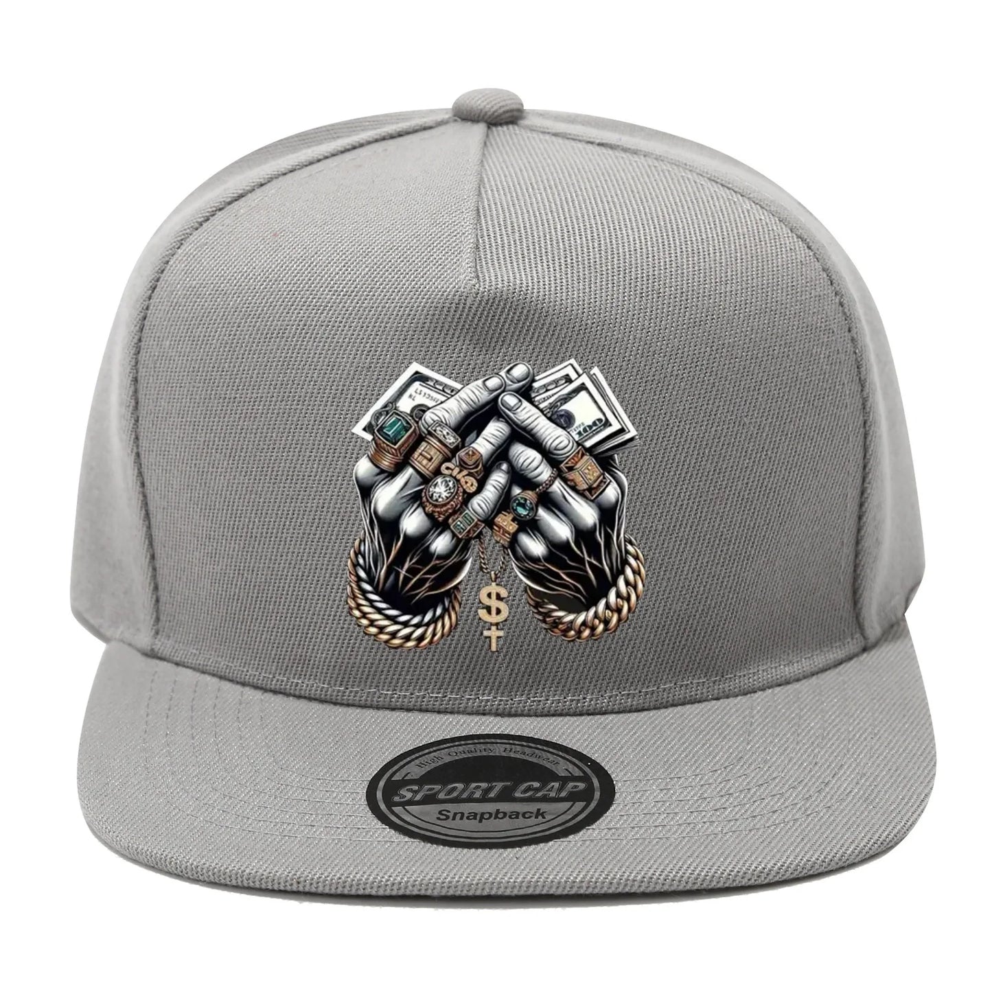 Dollar Sign Jewelry Print Snapback Hat