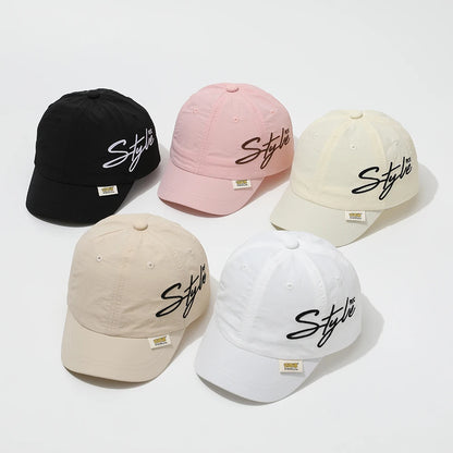 Children's Summer Lightweight Side Written Embroidery Style Quick Drying Baseball Cap Suitable For Outdoor