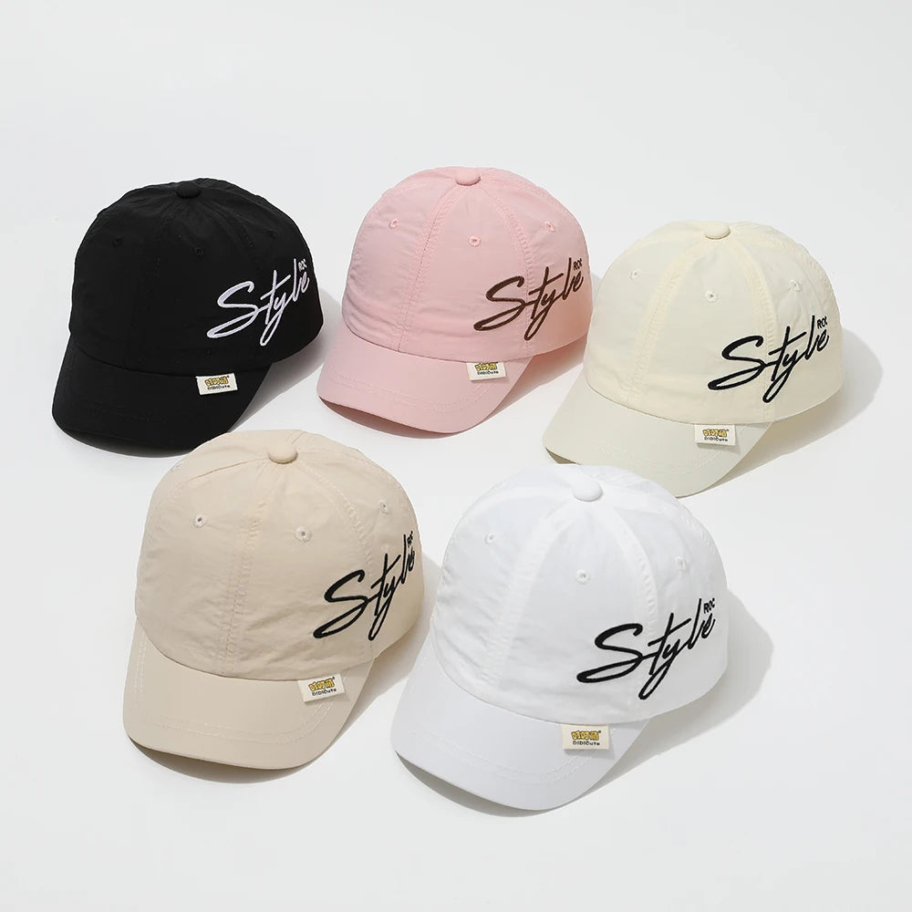 Children's Summer Lightweight Side Written Embroidery Style Quick Drying Baseball Cap Suitable For Outdoor