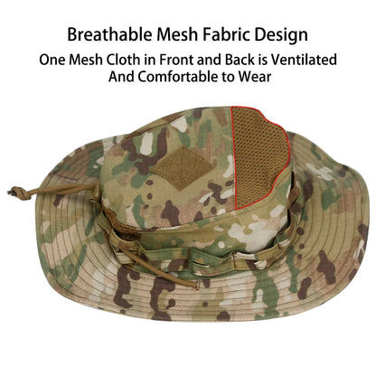 Camo Boonie Hat Sunscreen Breathable Bucket Hat Men's Outdoor