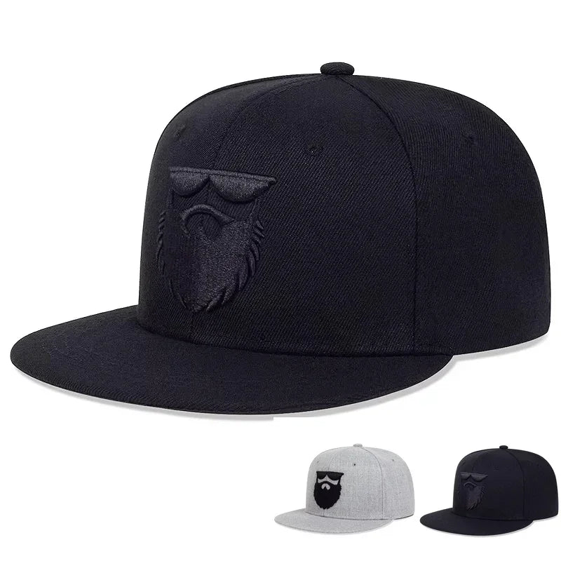 Unisex Beard Old Men Embroidery Hip-Hop Hats