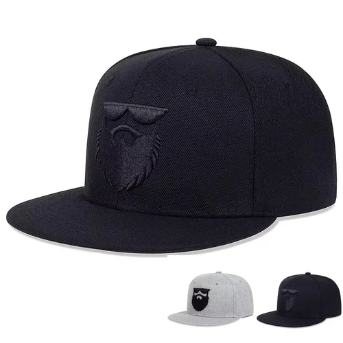 Unisex Beard Old Men Embroidery Hip-Hop Hats