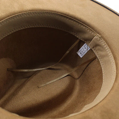 Suede Jazz Fedora Hats For Women Men 9.5cm Large Brim Woolen