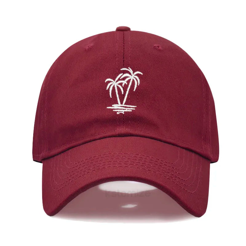 Coconut Tree Embroidery Baseball Cap