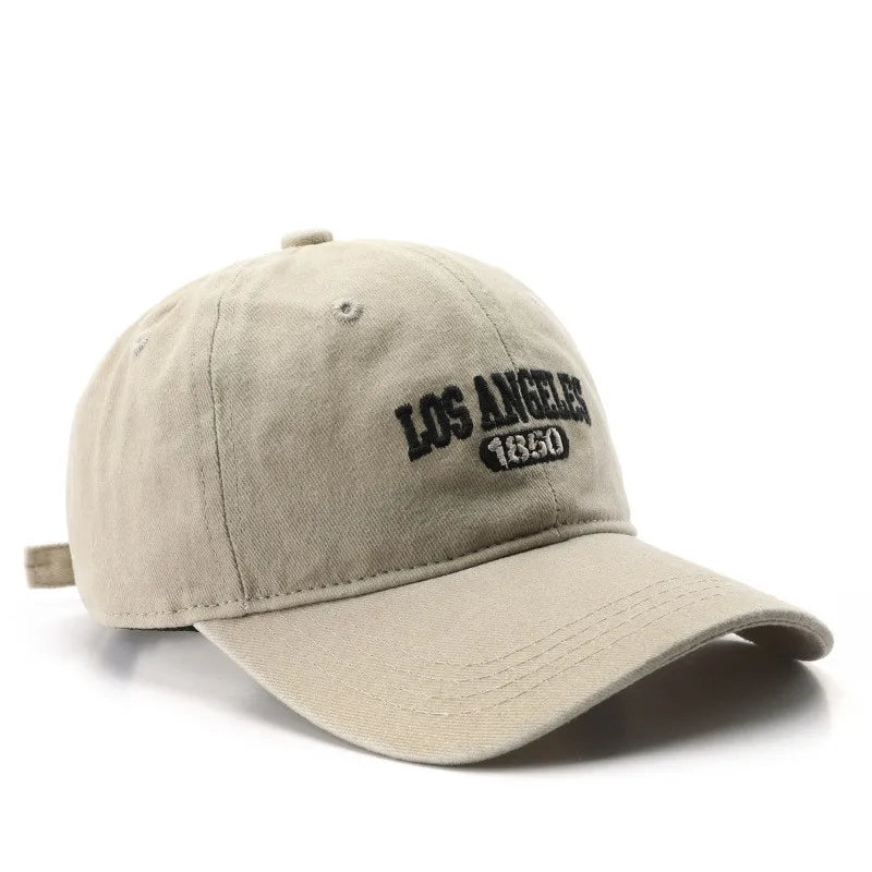 Personality Female Wash Do Old Letter Embroidery Los Angeles 1850 Cap Outdoor Male Sports Baseball Cap