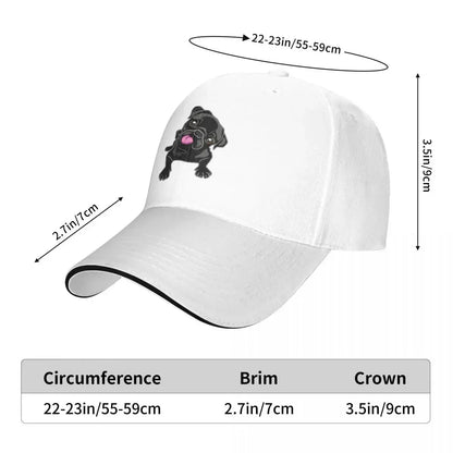Tongues Out Because Black Pug Cap Casual Baseball Caps