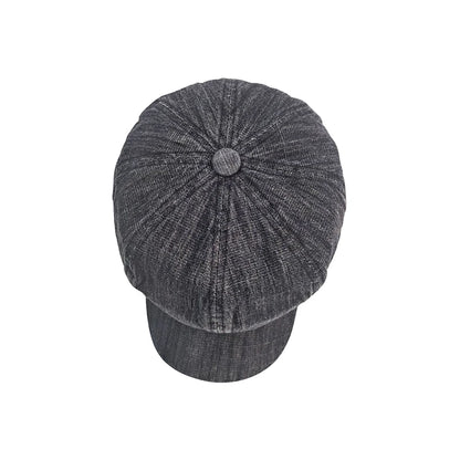 Women Vintage Washed Denim Octagonal Hat