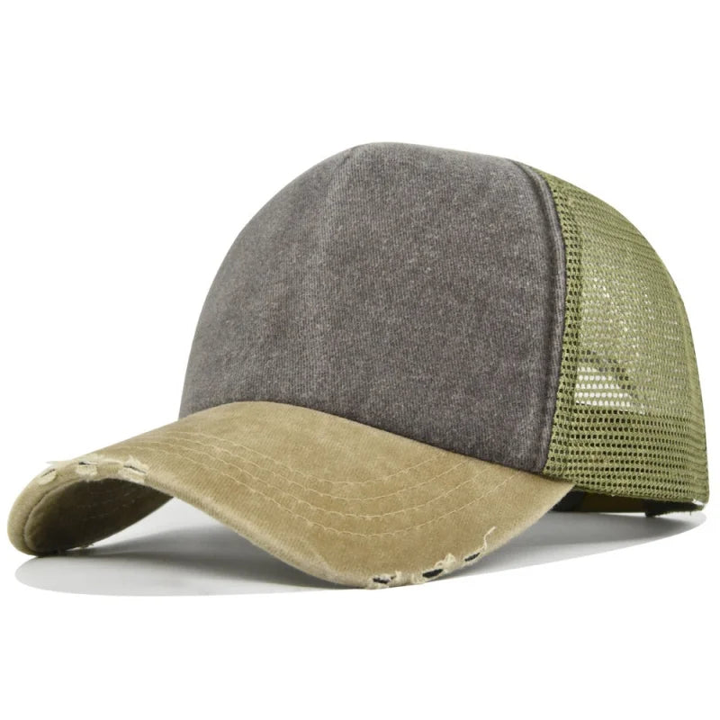 Unisex Color Block Broken Style Baseball Hats