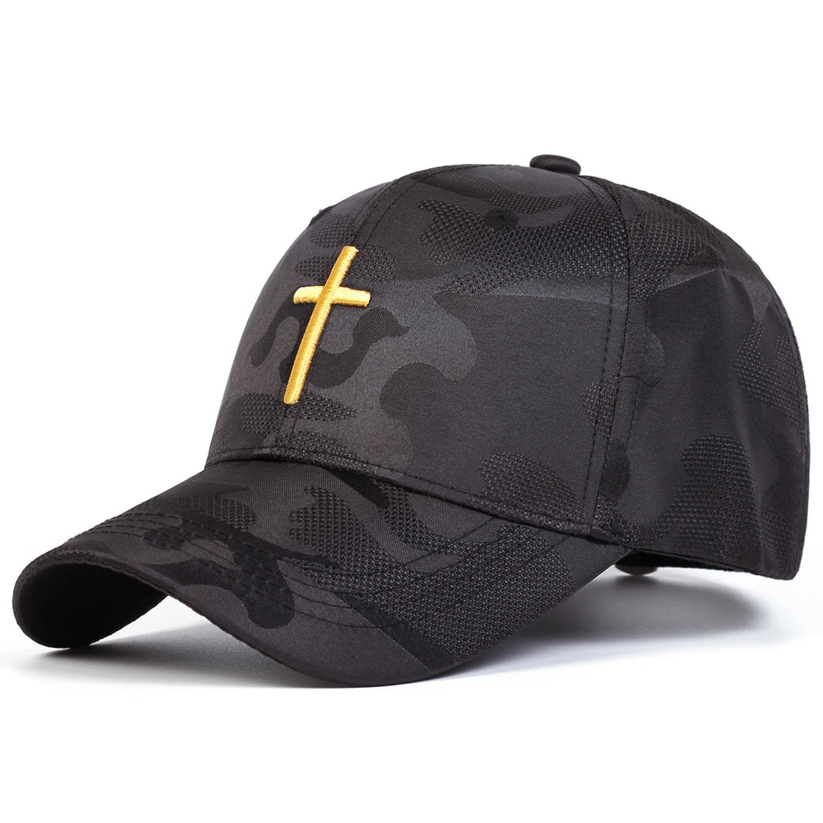 Unisex Cross Embroidery Camouflage Baseball Caps