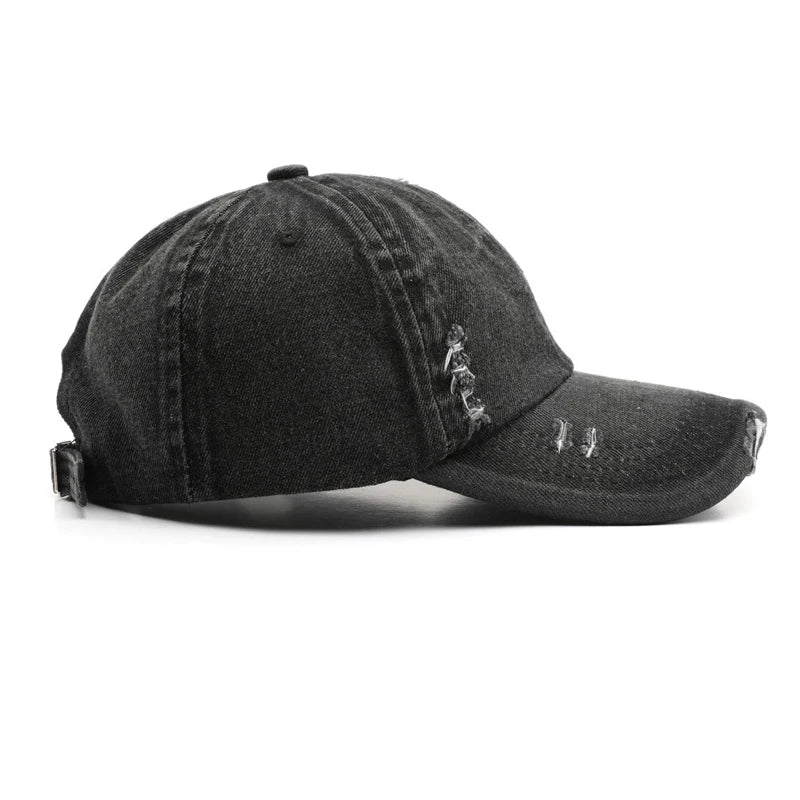 Distressed Ripped Baseball Cap For Women Men's Caps