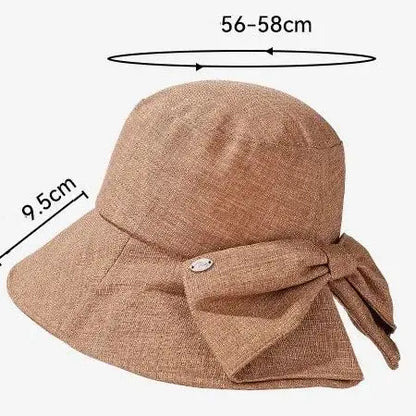 Cotton-Linen Sun Hat For Women Solid Color Fisherman's Hat Solid Color Sun Hat