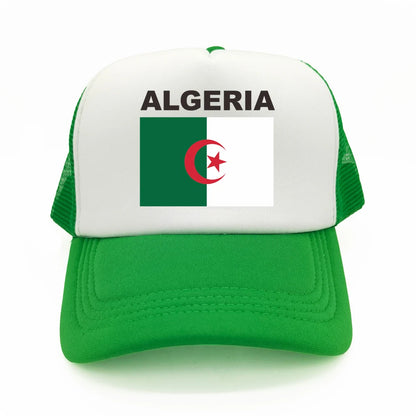 Cool Algeria Trucker Cap Men Algeria Flag Hat Baseball Cap