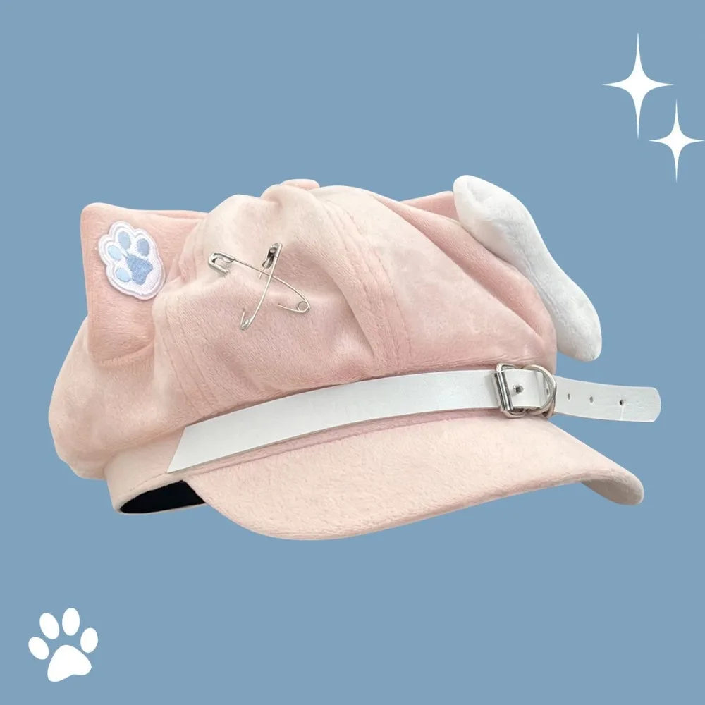 2026 Cute Cat Ears Women's Beret Anime Cat