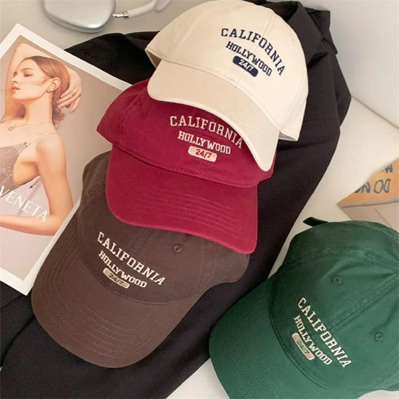 Retro Letter Embroidery Baseball Caps For Women Men Summer Sport