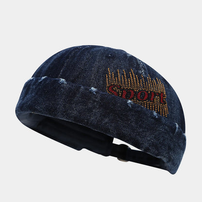 Vintage Washed Denim Brimless Hat