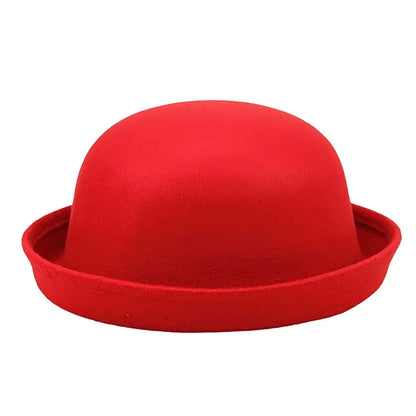 Top Cap Solid Color Women Girl Fashion Polyester Fedora Hats