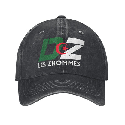DZ Algeria Supporter Algerian Djazair Baseball Cap Vintage Distressed Denim