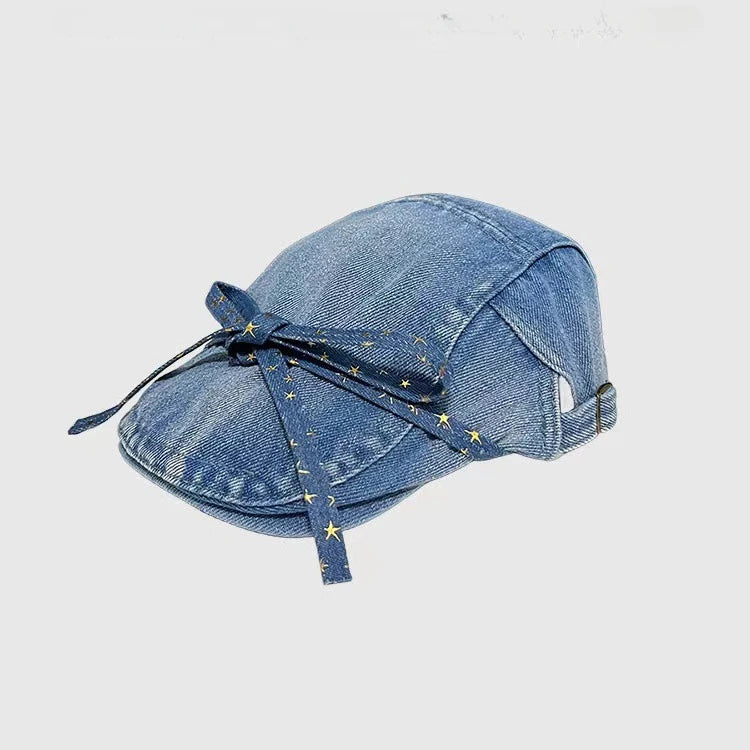 Women Bow Denim Baseball Cap