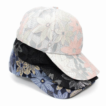 Fashion Women Lace Flower Baseball Caps