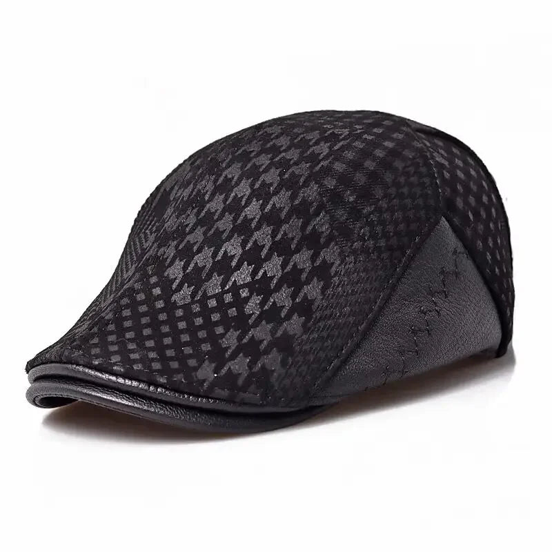 Spring 2024 Fashion European Style Genuine Leather Caps