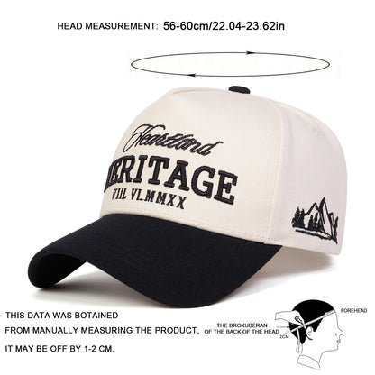 Unisex Heritage Letter Embroidery Baseball Caps Spring Autumn Sports Cap