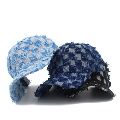 Plaid Baseball Cap Men Women Outdoor Sport Caps
