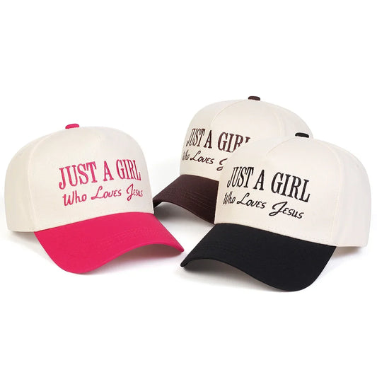 Unisex Just A Girl Who Loves Jesus Embroidery Baseball Caps Spring Autumn