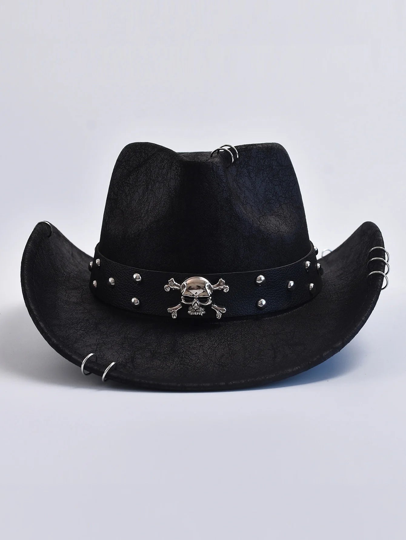 Faux Leather Vintage Western Cowboy Hat For Men Gentleman Jazz Hats