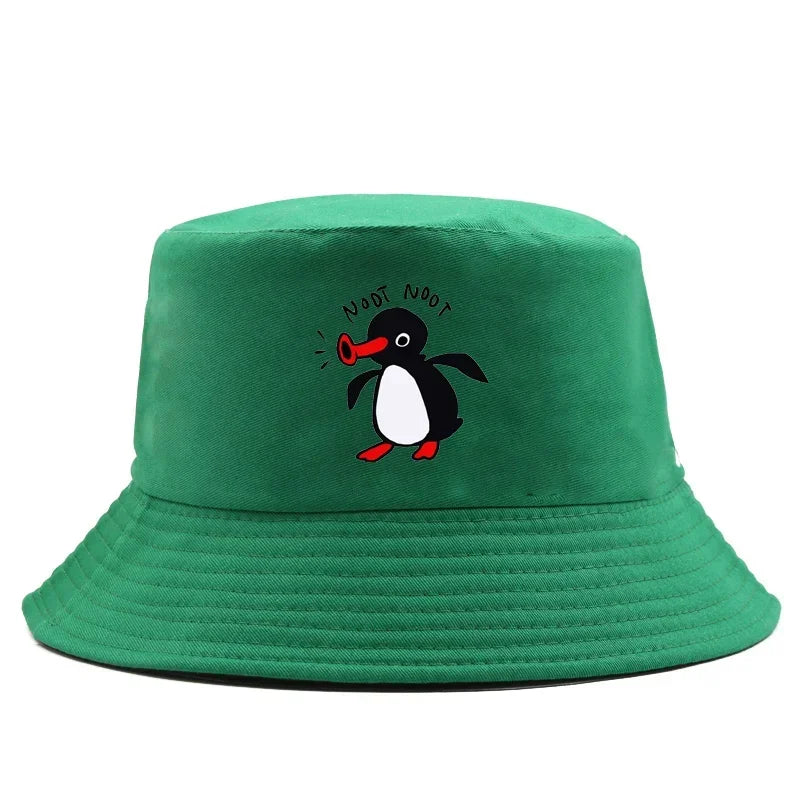 Summer Penguin Bucket Hat Reversible Bob Men Women Cotton