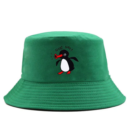 Summer Penguin Bucket Hat Reversible Bob Men Women Cotton