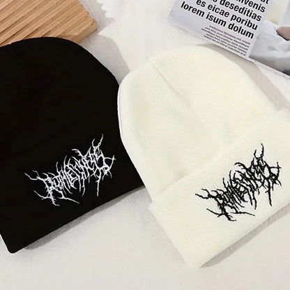 Warm Women Men Winter Beanies Hats Gothic Street Punk Knitted Bonnet Caps