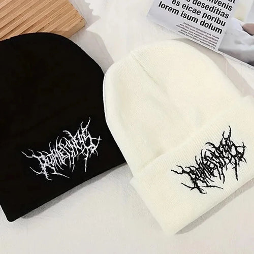 Warm Women Men Winter Beanies Hats Gothic Street Punk Knitted Bonnet Caps