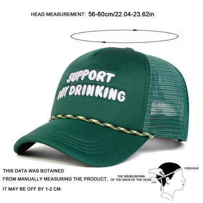 Unisex Day Drinking Letter Embroidery Baseball Net Caps Spring Summer