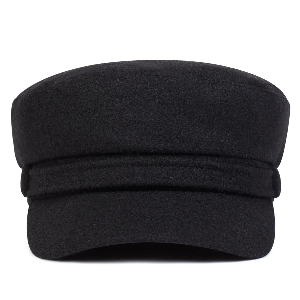 Unisex Solid Color Imitation Wool Military Hats