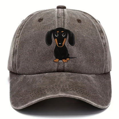 1pc Unisex Dog Embroidery Baseball Cap Outdoor Sport Washed