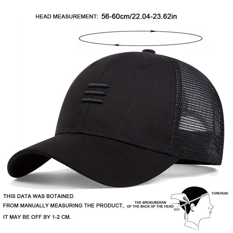 Unisex Three Embroidery Baseball Net Caps