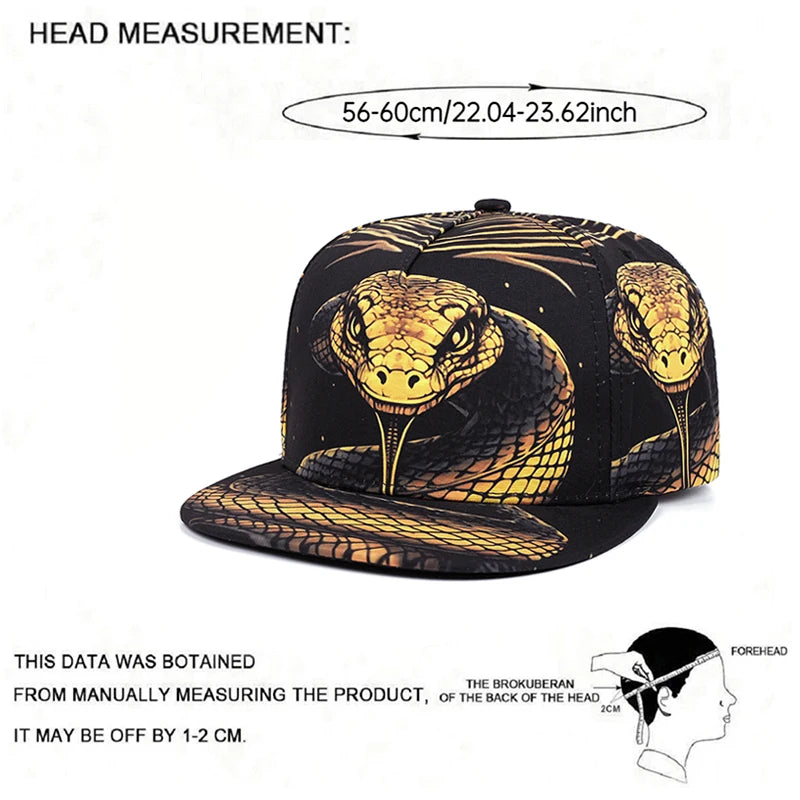 Flat Brimmed Hat Printed Animal Street Hip Hop Hat