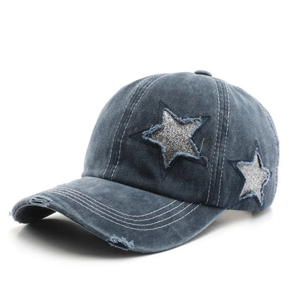 Four Seasons Cotton Star Embroidery Casquette Baseball Cap