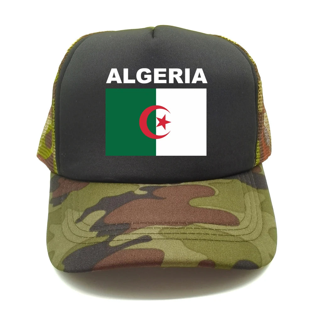 Cool Algeria Trucker Cap Men Algeria Flag Hat Baseball Cap