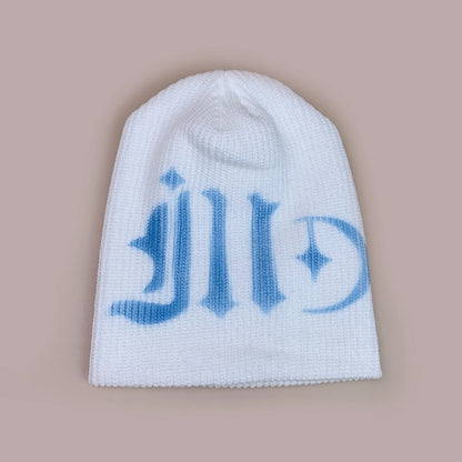 Color Block Street Sanskrit Knitted Hats Autumn And Winter New Unisex Y2k Warm