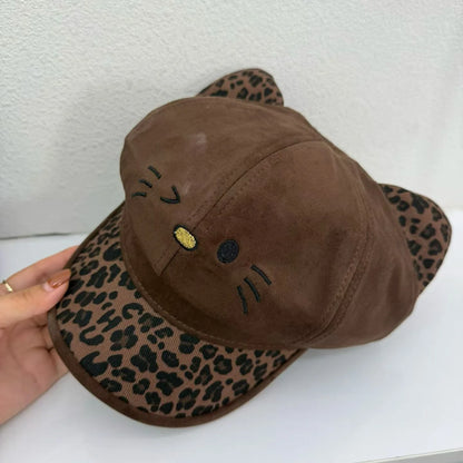 Y2K British Leopard Berets Vintage Octagonal Cap