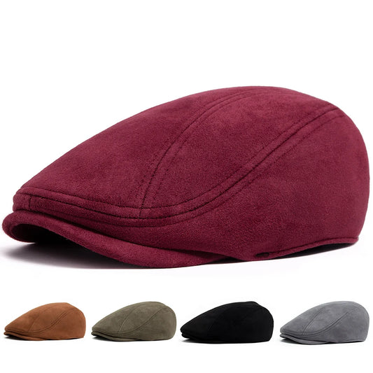 Women's Beret Suede Solid Color Fashionable Hats