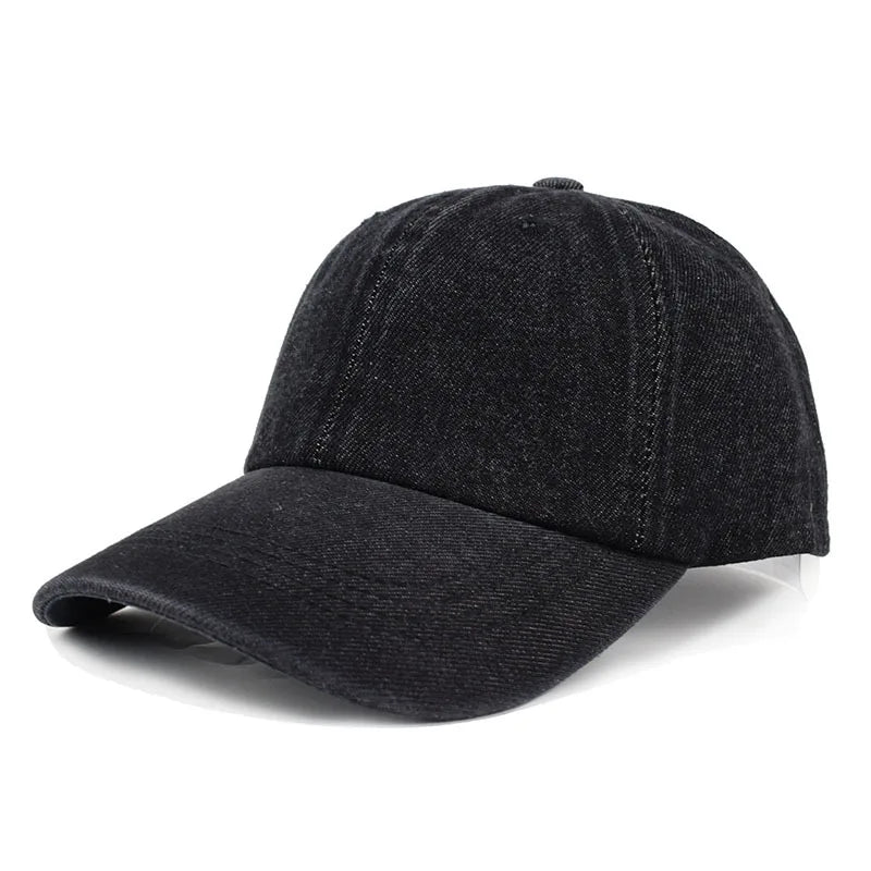 Vintage Washed Cotton Baseball Cap Men Women Denim