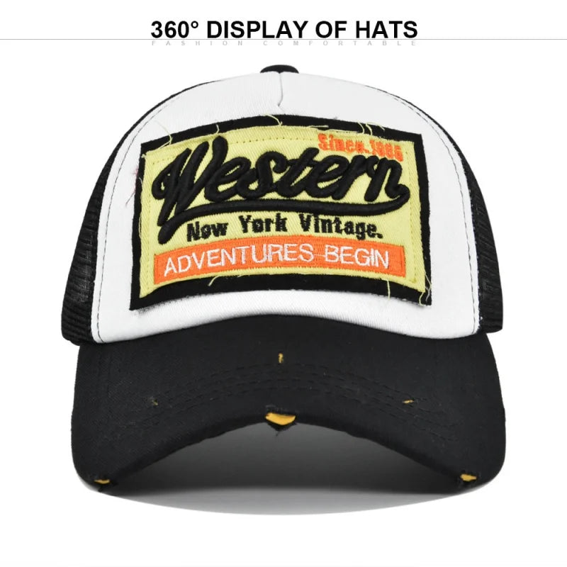 Baseball Men Trendy Black Retro brooklyn Letter Embroidery Baseball Hats