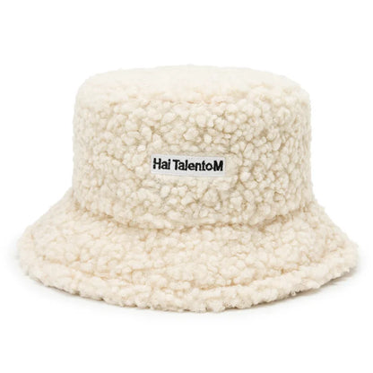 Lambswool Unisex Bucket Hats For Women Men Winter
