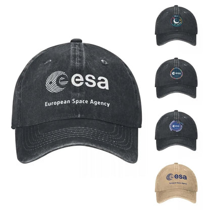 Vintage Esa European Space Agency Baseball Caps Unisex Distressed Denim Snapback Cap