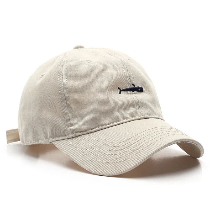 Simple Baseball Cap Men Sebound Hat Whale Embroidery Casual Hat