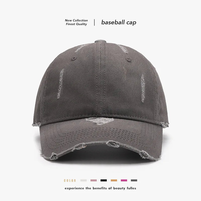 Women's Washed Distressed Baseball Cap For Outdoor Sports