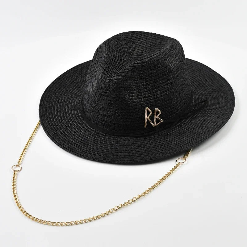 Women Men Summer Panama Jazz Hat Outdoor Holidays Beach Sun Hat